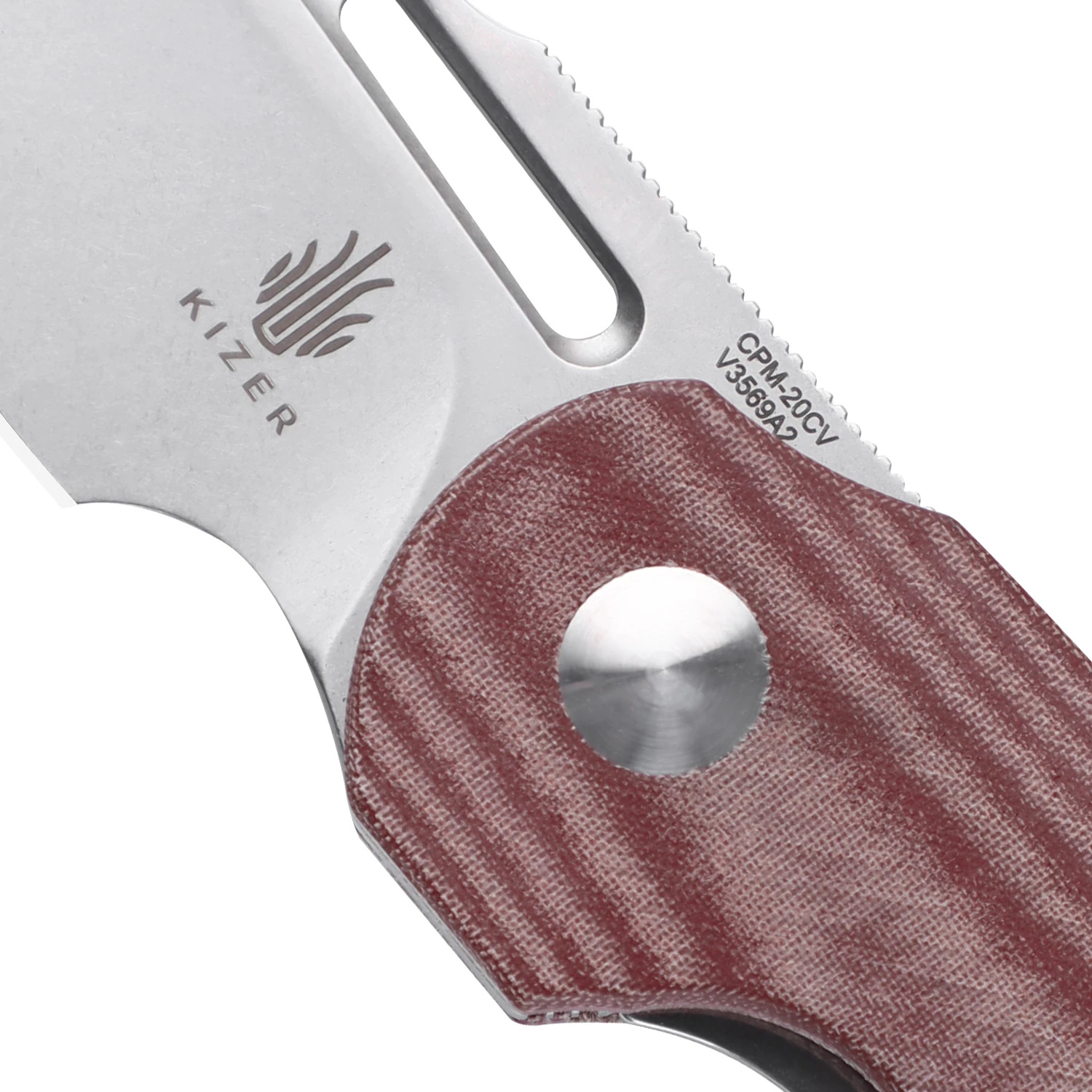 Kizer October Red Micarta - V3569A2 6 Kizer October Red Micarta - V3569A2 - Image 4