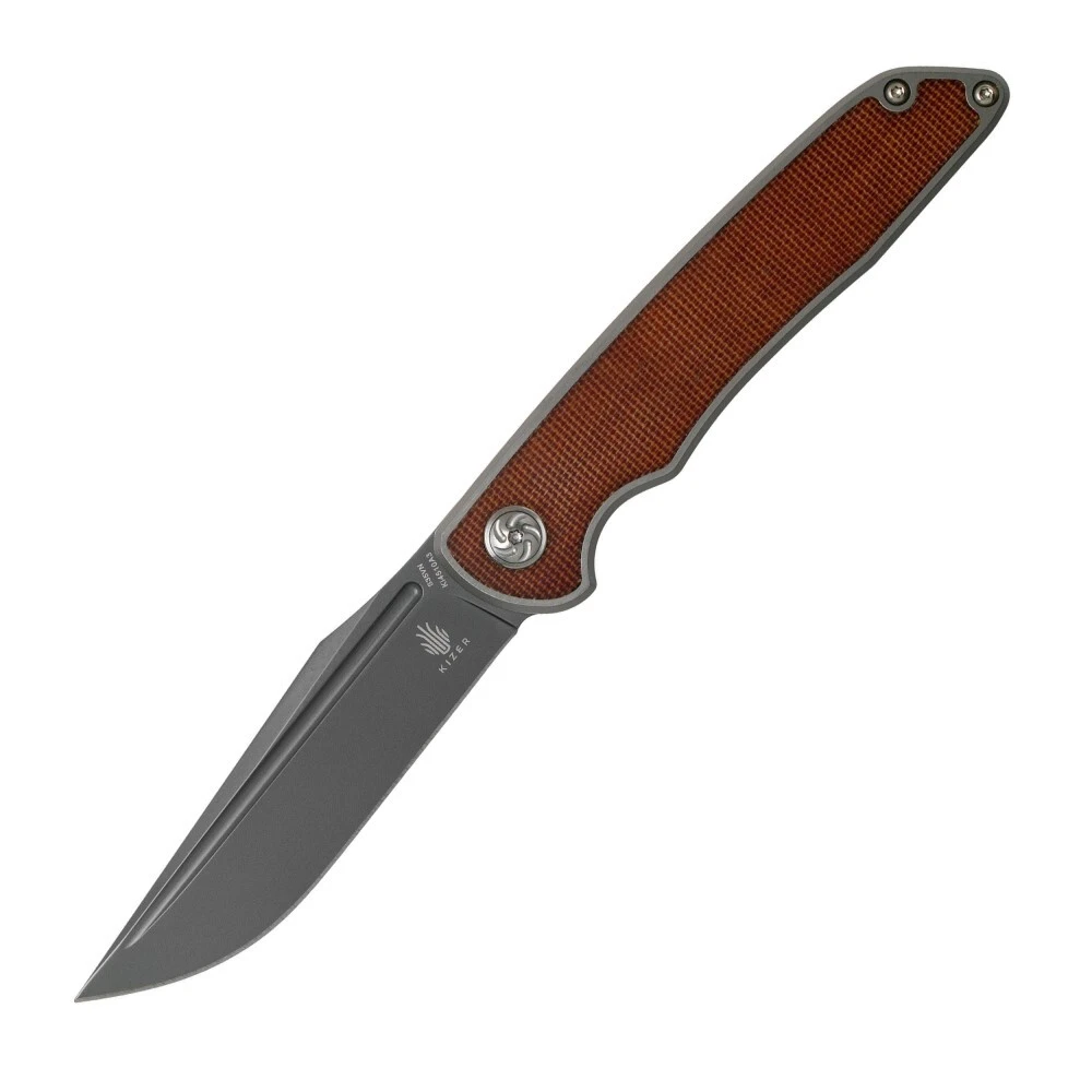 Kizer Matanzas Brown Micarta Gray Titanium - Ki4510A3 3 Kizer Matanzas Brown Micarta Gray Titanium - Ki4510A3