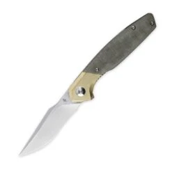 Kizer Manganas Grazioso Liner Lock Knife Green Micarta & Brass - V4572N2