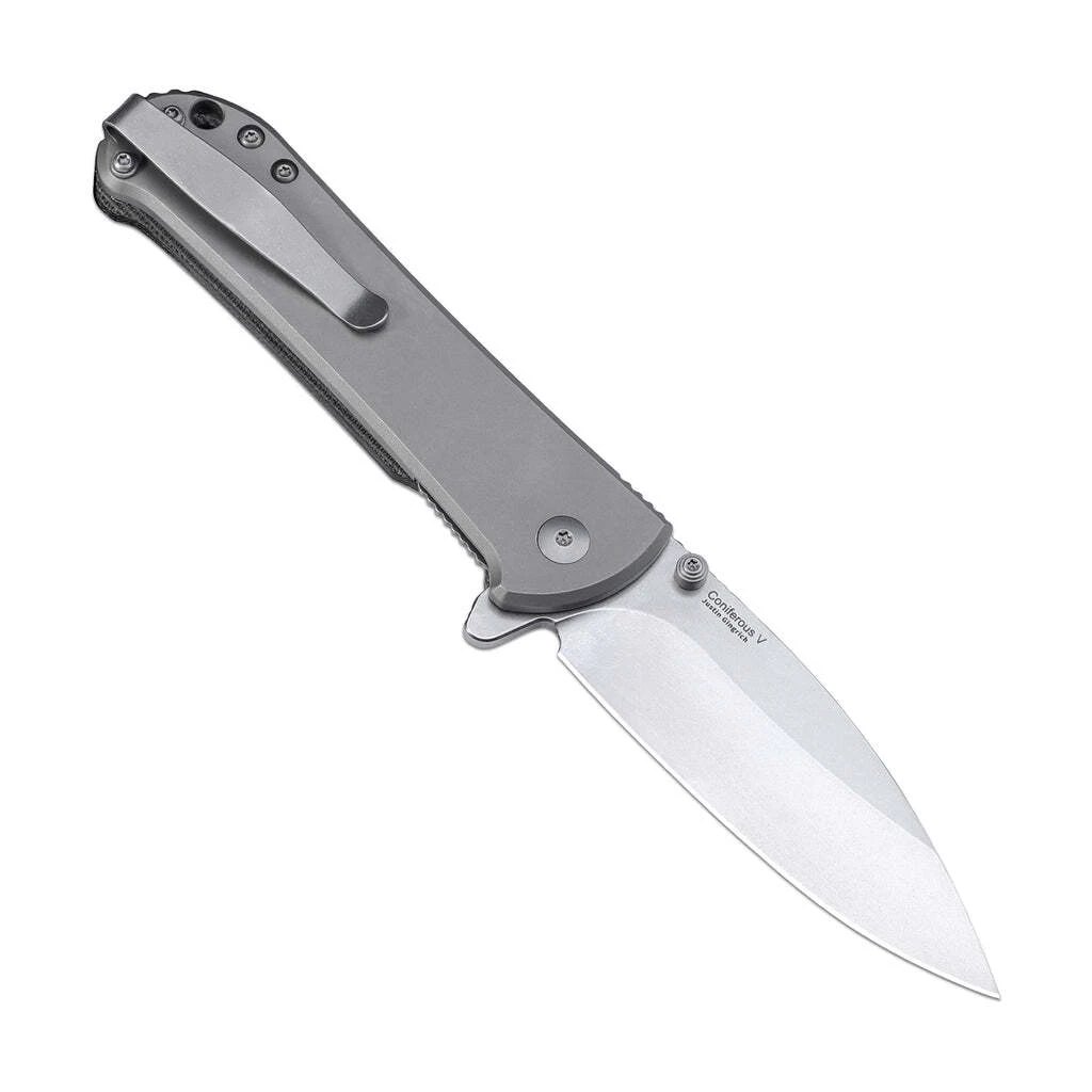 Kizer Coniferous V 154CM Blade Titanium+Micarta Handle V4609C1 (3.35" Stonewash) 4 Kizer Coniferous V 154CM Blade Titanium+Micarta Handle V4609C1 (3.35" Stonewash) - Image 2