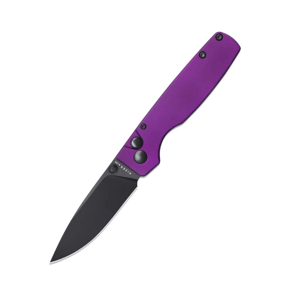 KIZER Original Button Lock Purple Aluminium Handle V3605C4 3 KIZER Original Button Lock Purple Aluminium Handle V3605C4