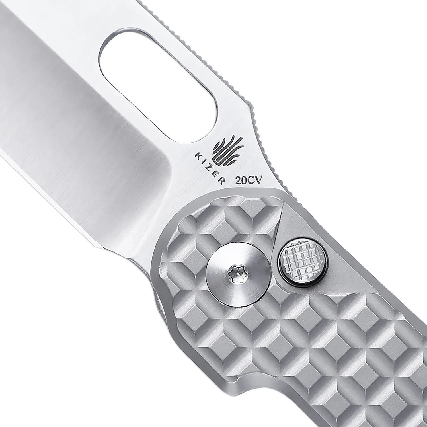 Kizer Cormorant Button Lock Knife Gray Titanium Ki4562A4 6 Kizer Cormorant Button Lock Knife Gray Titanium Ki4562A4 - Image 4