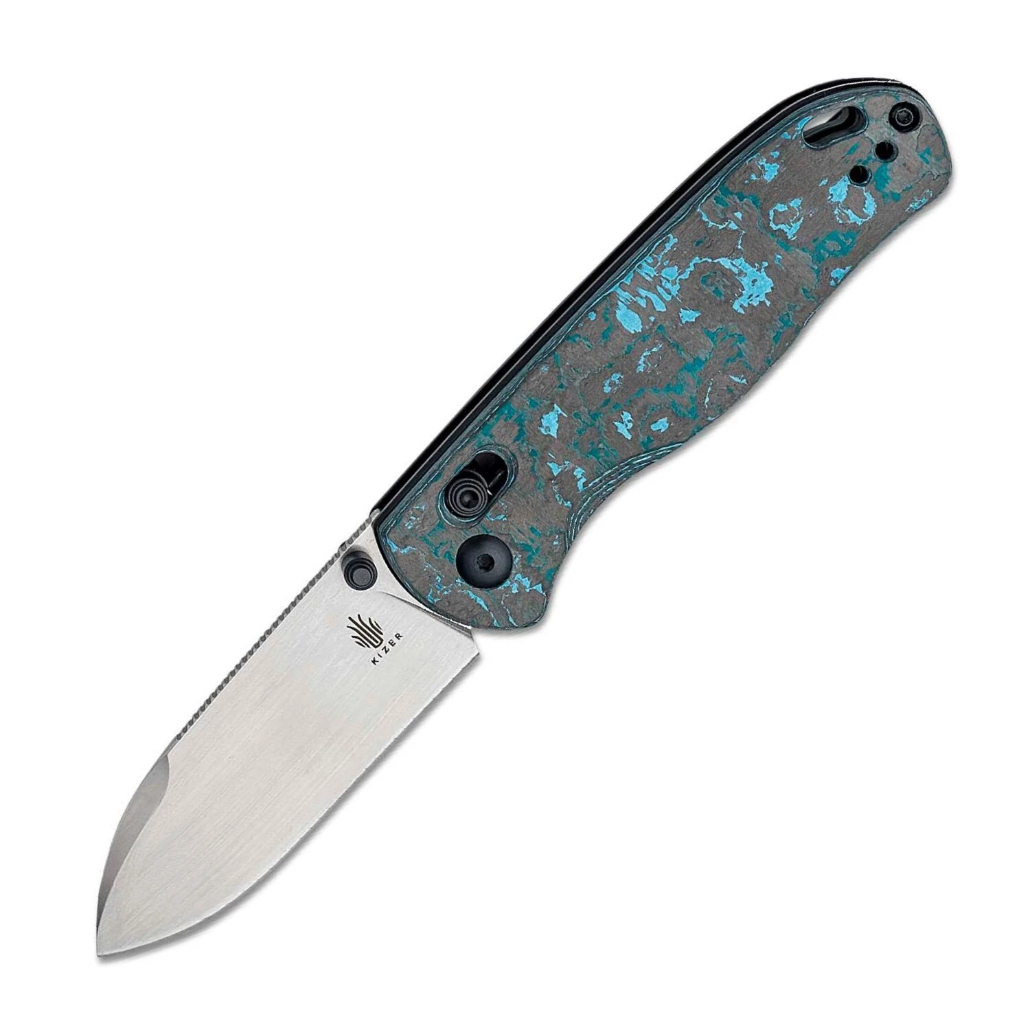 Kizer Azo Drop Bear Folding Knife - Arctic Storm FatCarbon Handles Ki3619A2 3 Kizer Azo Drop Bear Folding Knife - Arctic Storm FatCarbon Handles Ki3619A2