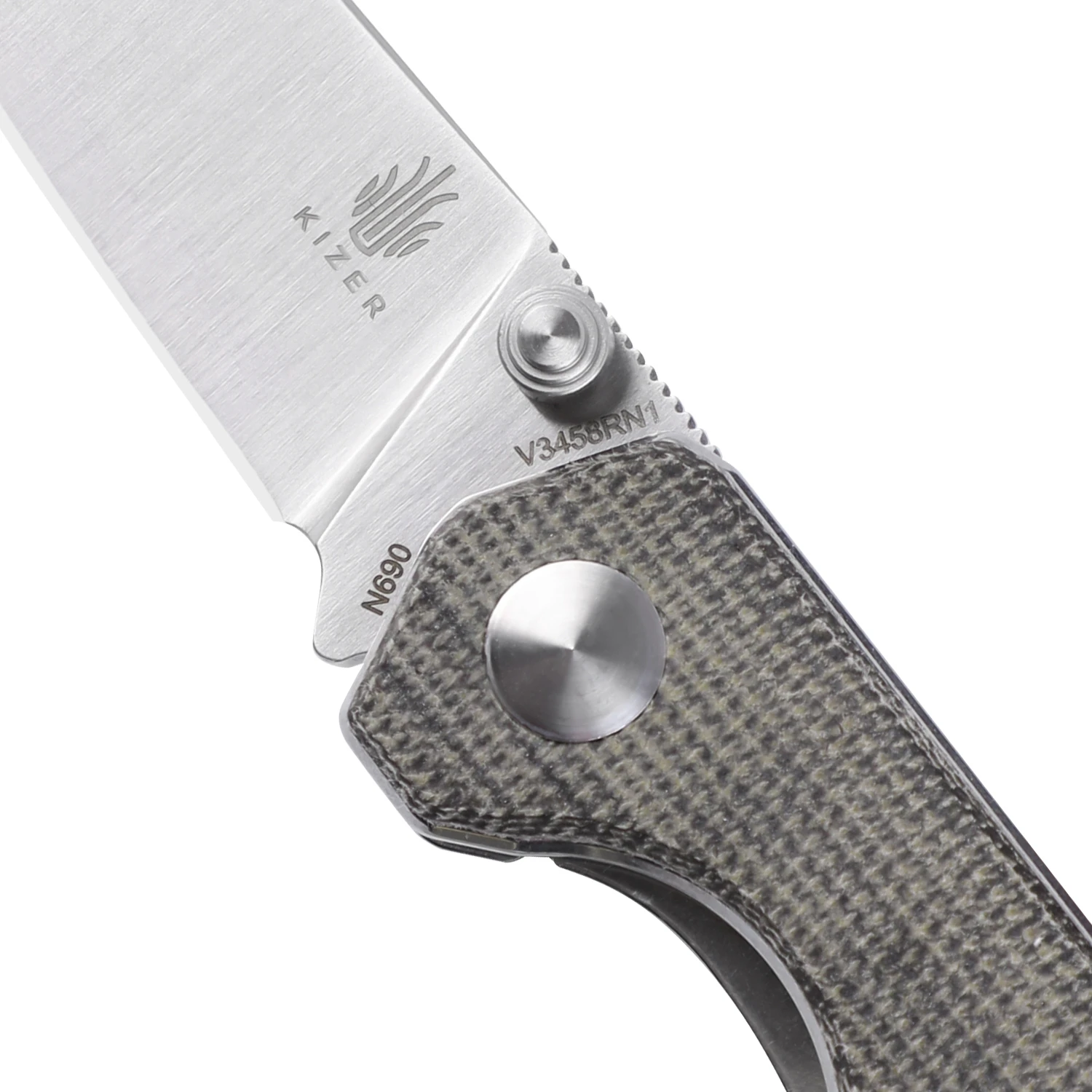 KIZER Vanguard Mini Begleiter Folding Knife, Green Micarta V3458RN1 5 KIZER Vanguard Mini Begleiter Folding Knife, Green Micarta V3458RN1 - Image 3