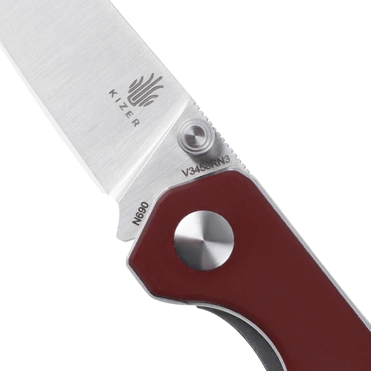KIZER Mini Begleiter Folding Knife, Red Micarta Handle V3458RN3 6 KIZER Mini Begleiter Folding Knife, Red Micarta Handle V3458RN3 - Image 4